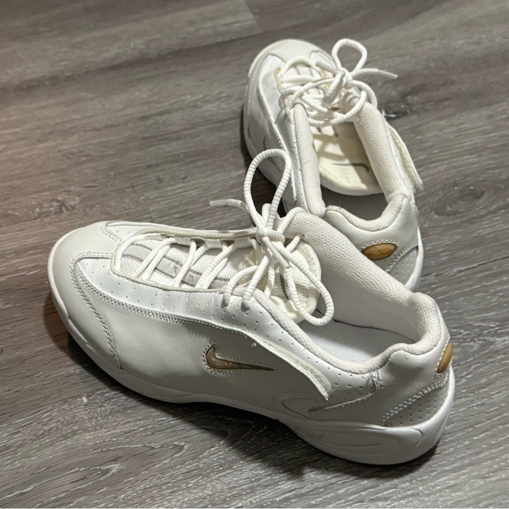 Nike White and Gold Athletic Shoes